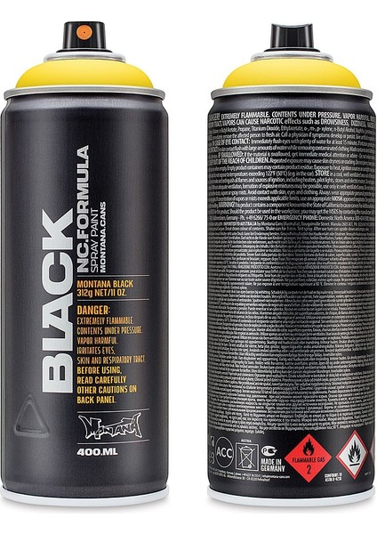 Black : Akrilik Sprey Boya : 400 ml : Kicking Yellow BLK1025