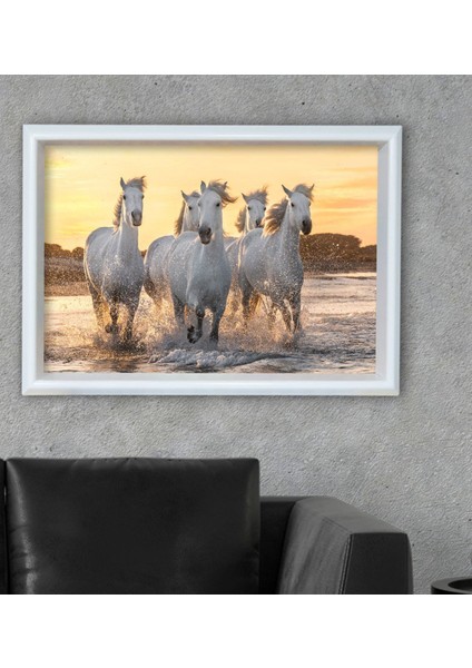 Gift Atlar Tasarımlı Özel Ahşap Çerçeveli Tablo 30X46CM-3 fiyatları