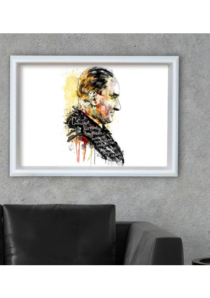 Gift Atatürk Temalı Özel Ahşap Çerçeveli Tablo 30X46CM-19