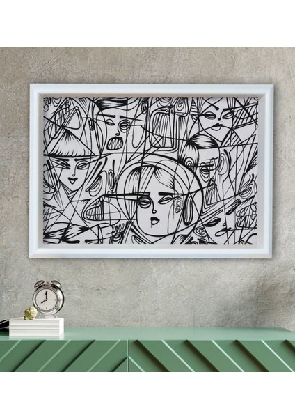 Gift Modern Art Tasarımlı Özel Ahşap Çerçeveli Tablo 30X46CM-1