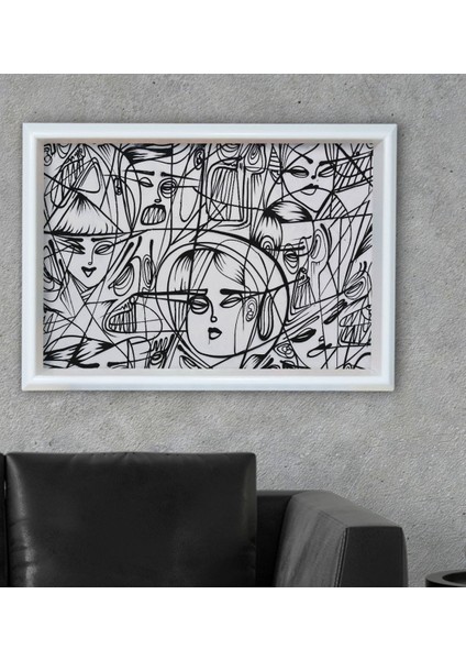 Gift Modern Art Tasarımlı Özel Ahşap Çerçeveli Tablo 30X46CM-1 fiyatları