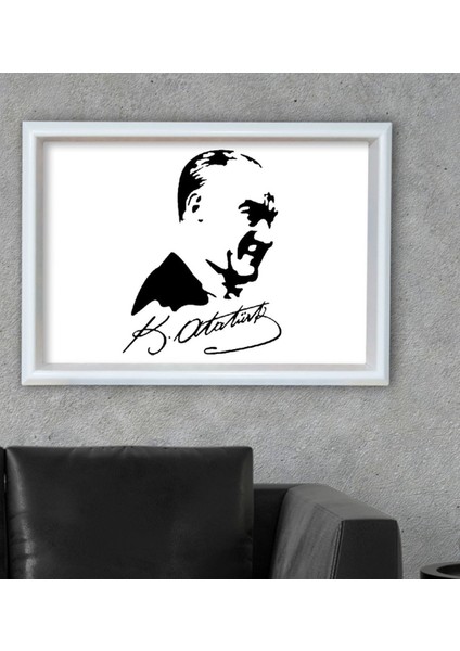 Gift Atatürk Silüet Temalı Özel Ahşap Çerçeveli Tablo 30X46CM-7 fiyatları