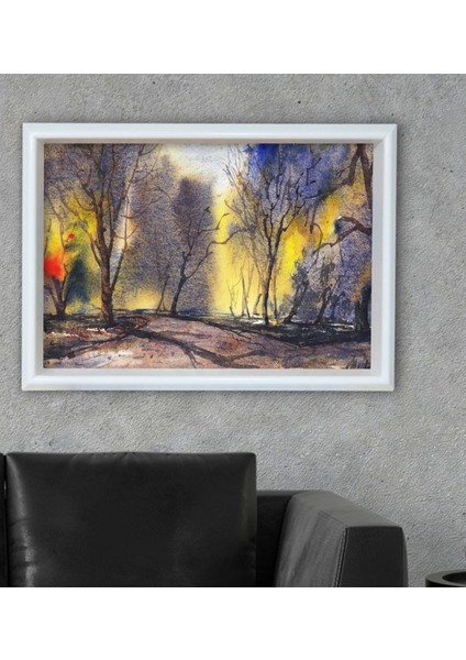 Gift Ağaçlar Tasarımlı Özel Ahşap Çerçeveli Tablo 30X46CM-4 fiyatları