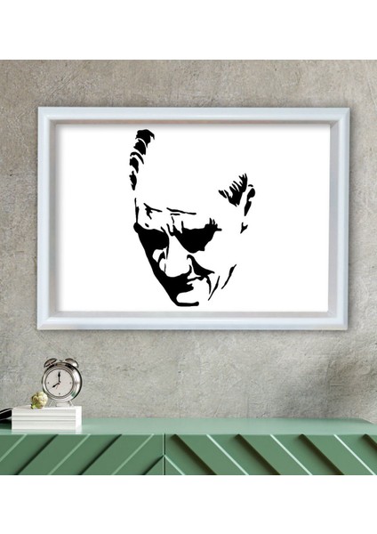 Gift Atatürk Silüet Temalı Özel Ahşap Çerçeveli Tablo 30X46CM-6