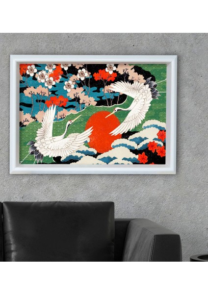 Gift Japanese Art Tasarımlı Özel Ahşap Çerçeveli Tablo 30X46CM-1 fiyatları