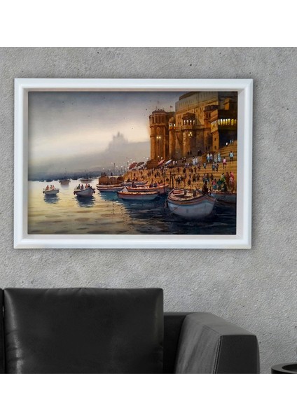 Gift Kayık ve Insanlar Tasarımlı Özel Ahşap Çerçeveli Tablo 30X46CM-1 fiyatları