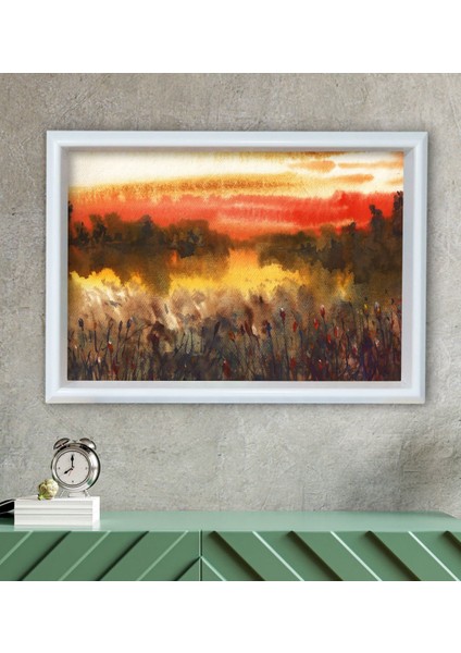 Gift Gün Batımı Tasarımlı Özel Ahşap Çerçeveli Tablo 30X46CM-3