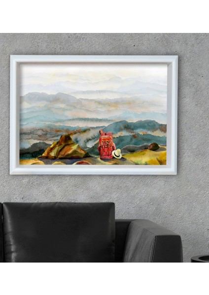 Gift Insan ve Manzara Tasarımlı Özel Ahşap Çerçeveli Tablo 30X46CM-1