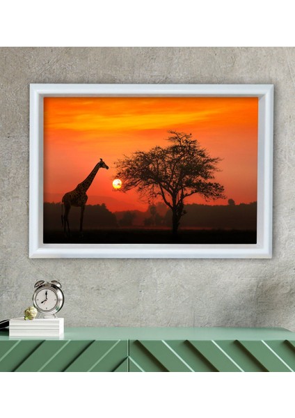 Gift Gün Batımı Tasarımlı Özel Ahşap Çerçeveli Tablo 30X46CM-1