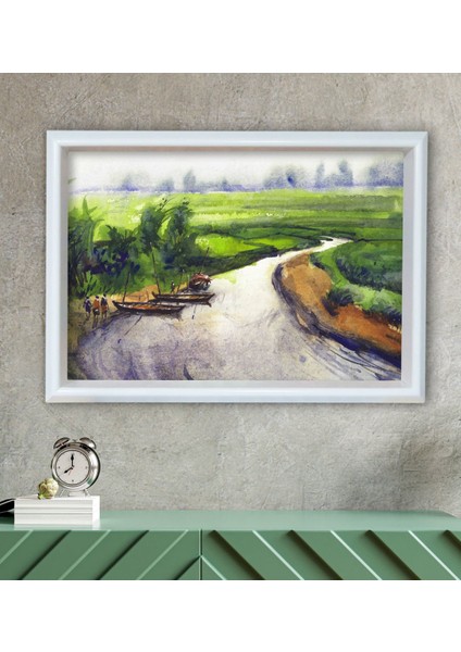 Gift Nehir Tasarımlı Özel Ahşap Çerçeveli Tablo 30X46CM-1