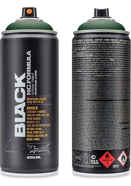 Black : Akrilik Sprey Boya : 400 ml : Tag Green BLK6070