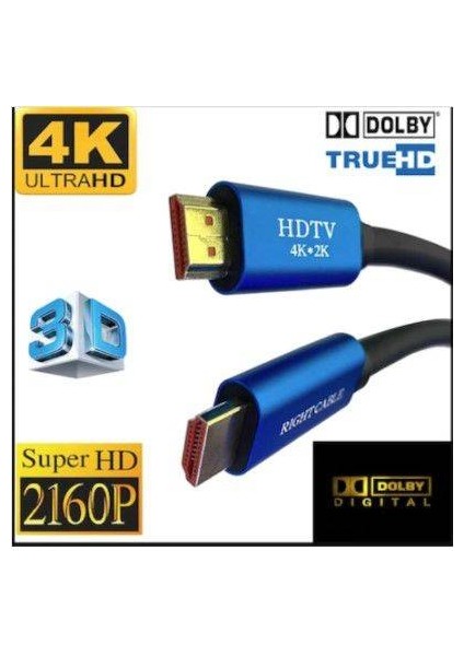 Hdtv Premium Yüksek Hızlı 4K Ultra Hd 3m Metrehdmı Kablo