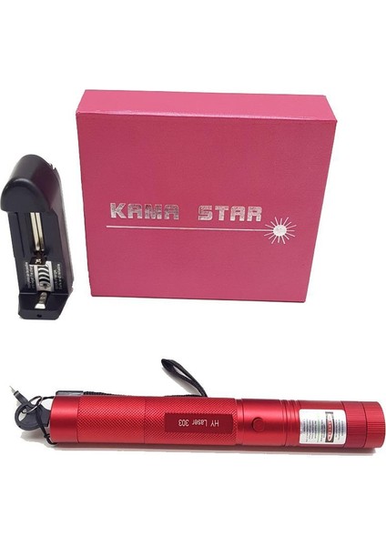 Green Laser Pointer Şarjlı Güçlü Yeşil Lazer Metal Kasa