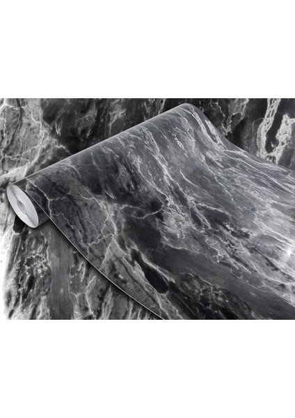 446-3247 Kendinden Yapışkanlı Siyah Mermer Desen Folyo (45CM x 2mt)