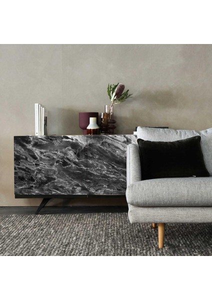 446-3247 Kendinden Yapışkanlı Siyah Mermer Desen Folyo (45CM x 2mt)