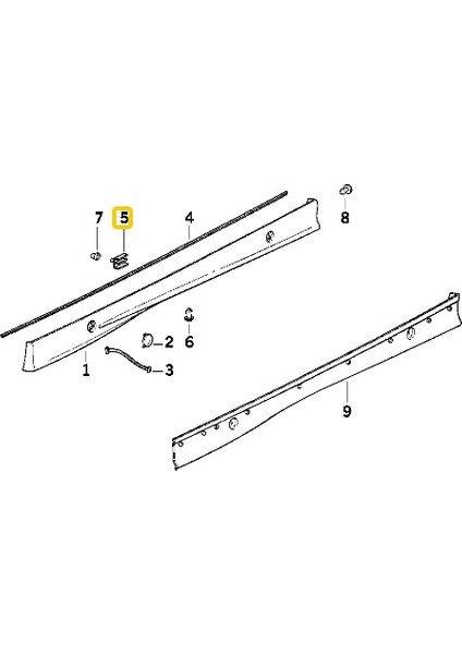 Bmw Uyumlu E36 E46 ve E90 Marşbiyel Çıta Klipsi 5 Adet 51712234032 ve 8184574