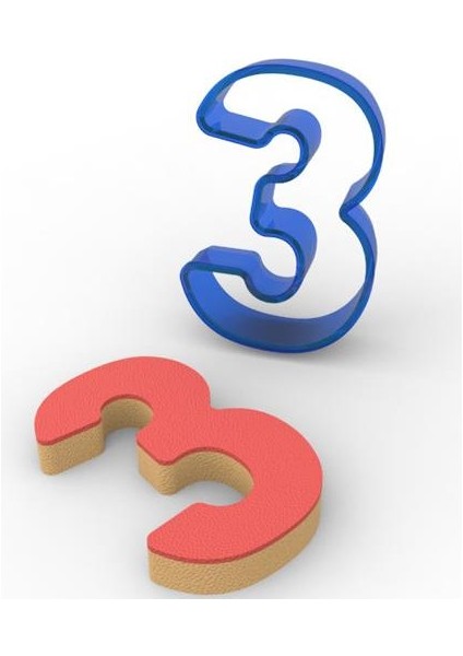 3 Rakamı Polikarbon Kurabiye Kalıbı