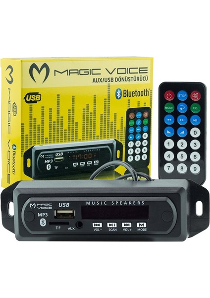 Magıcvoıce USB-400 Bluetooth/aux Usb/sd/mmc Kumandalı Oto Teyp Çevirici