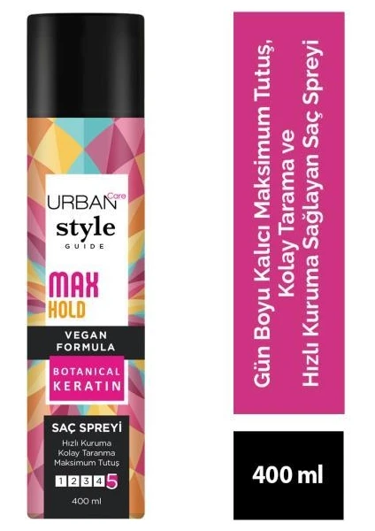 URBAN Care Style Guide Max Hold Saç Spreyi-Maksimum Tutuş-Vegan-400 ml