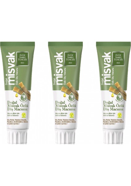 Doğal Misvak Özlü Diş Macunu 75 ml x 3