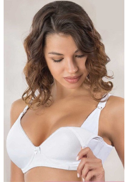 Beyaz 166 B Balenli Push-Up Emzirme Sütyen