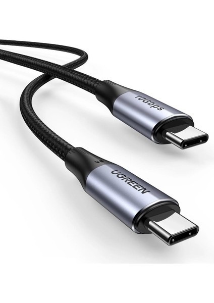 USB-C to USB-C 100W Thunderbolt USB3.1 GEN2 5A QC PD Hızlı Şarj Kablosu, 1 Metre, Siyah - 80150