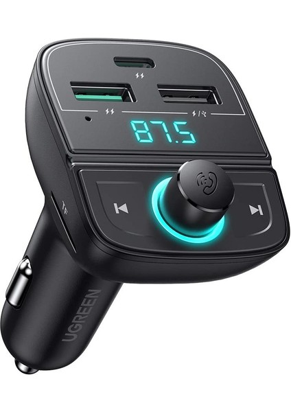 Bluetooth 5.0 Pd Qc 3.0 Micro Sd Tf Kart Okuyuculu Araç Çakmaklık Şarj Cihazı Fm Verici Transmitter