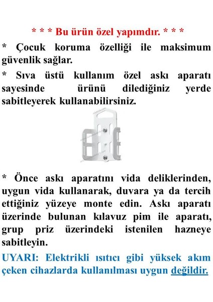 2'li Topraklı Çocuk Korumalı Grup Priz 9 Metre