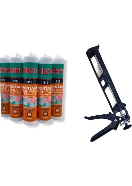 Akfix Kartonpiyer & Stropiyer Yapıştırıcı Beyaz 310 ml x 5'li Set