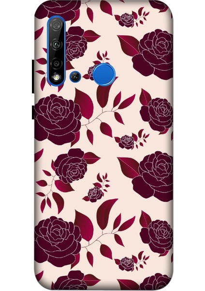 Deste Huawei Nova 5i Kılıf Güller Baskılı Desenli Silikon Kılıf A++-8278