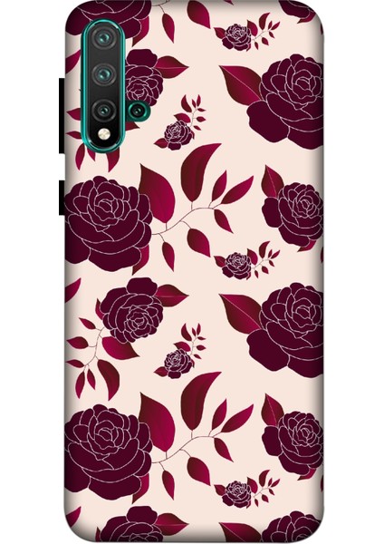 Deste Huawei Nova 5t Kılıf Güller Baskılı Desenli Silikon Kılıf A++-8278