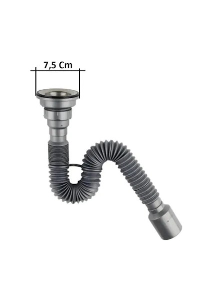 Lavabo Sifonu Paslanmaz Lüx Körüklü Evye Donao 50 mm