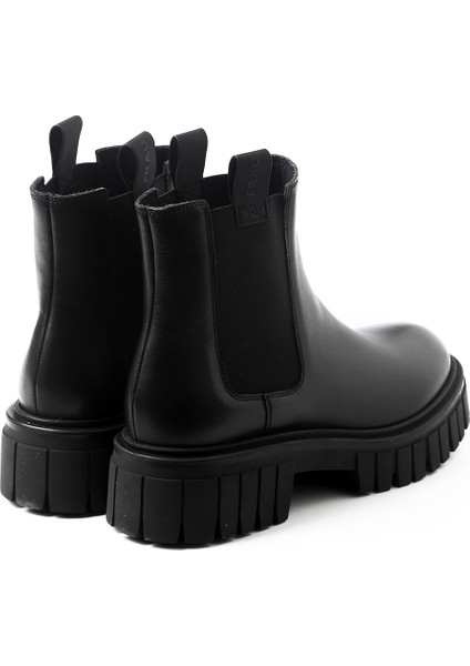 Siyah Kadın Bot 86L3 Frau Beatles Leather Rubber Black fırsatları