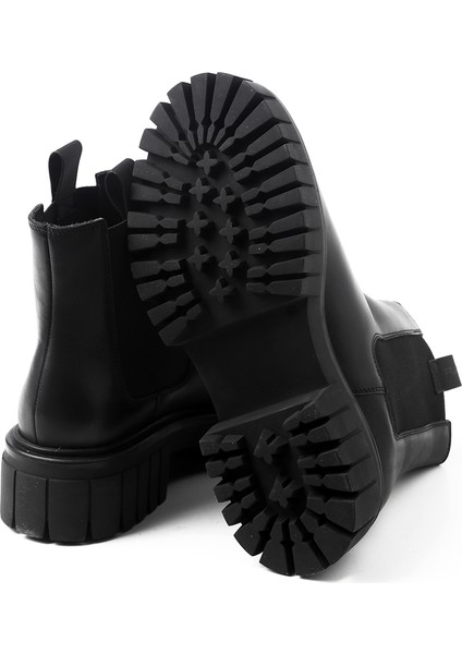 Siyah Kadın Bot 86L3 Frau Beatles Leather Rubber Black indirimleri