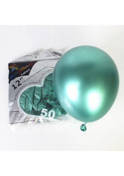 Yeşil Renk Krom Balon 5 Adet