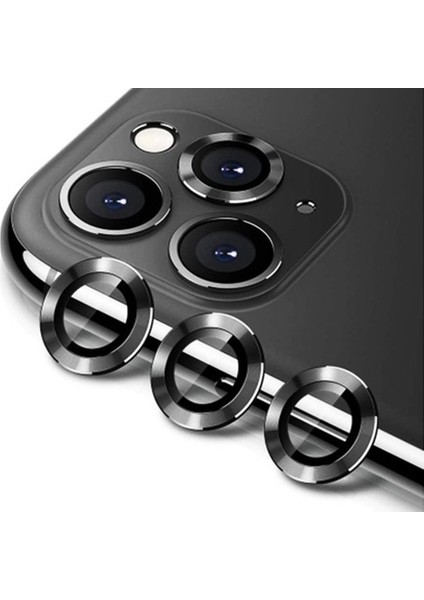 iPhone 13 Pro Max Arka Kamera Lens Koruyucu Siyah