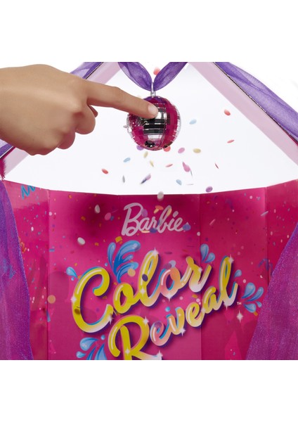 Color Reveal Sürpriz Parti, 50'den Fazla Sürpriz, 6 Renk Değiştirme Özelliği ve Aksesuarlar, Dans Partisi Temalı Set, 3 Yaş ve Üzeri GXJ88
