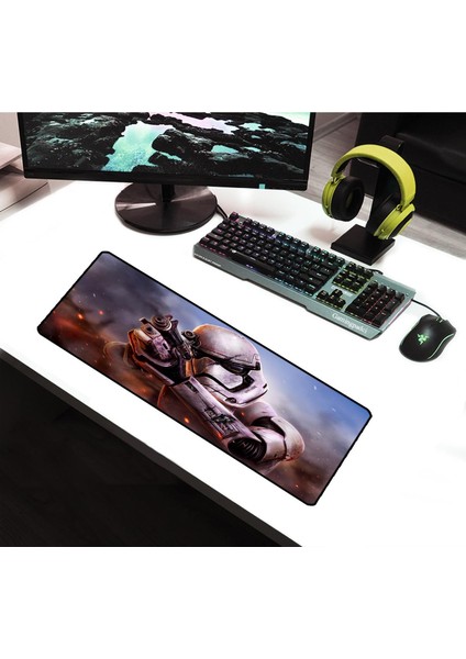 SGE TEKNOLOJİ 70X30 cm Star Wars Dikişli Kaydırmaz Taban Speed Ver. Mouse Pad Oyuncu Gaming