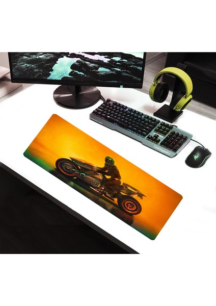 SGE TEKNOLOJİ 70X30 cm Cybermoto Dikişli Kaydırmaz Taban Speed Ver. Mouse Pad Oyuncu Gaming