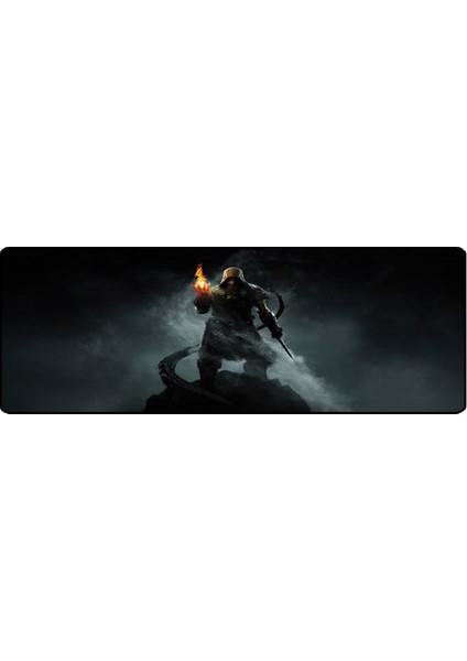 SGE TEKNOLOJİ 70X30 cm Dark Man Dikişli Kaydırmaz Taban Speed Ver. Mouse Pad Oyuncu Gaming