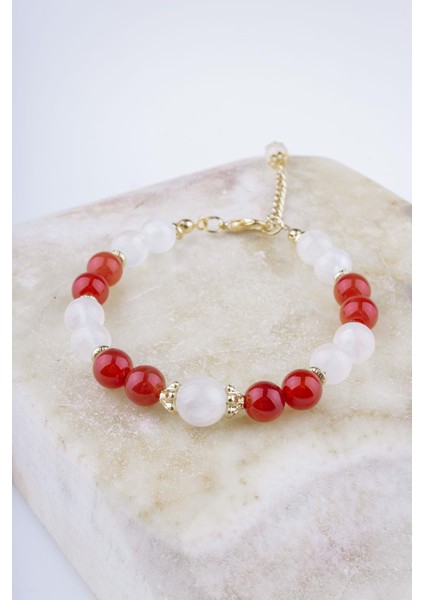 Akik ve Selenit Taşlı Doğal Taş Bileklik fiyatları