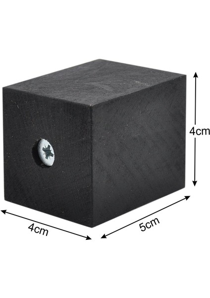 Masa Sandalye Ünite Kanepe Sehpa Mobilya Koltuk Ayak Yükseltici Ahşap Takoz 6'lı Set Boy 5 cm En 4x4 cm siyah