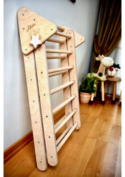 Pikler - Montessori Tırmanma Seti (Üçgen - Taşlı Rampa) Aktivite üçgeni fırsatları