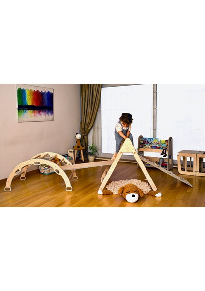 Pikler - Montessori Tırmanma Seti (Üçgen - Kemer - Merdiven Rampa - Taşlı Rampa) - Full set