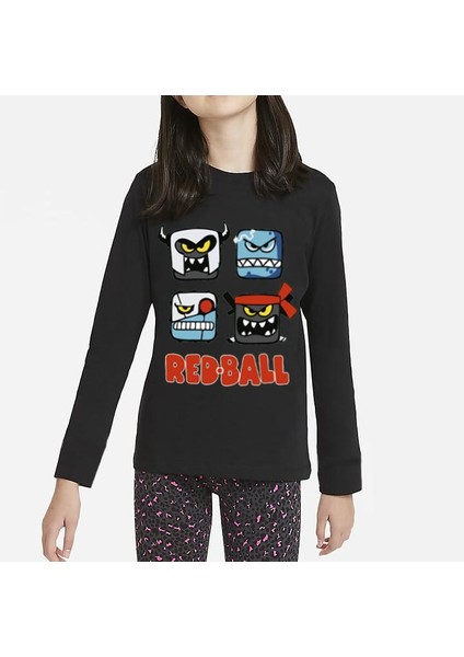 Red Ball Uzun Kol Çocuk Tişört Siyah modelleri