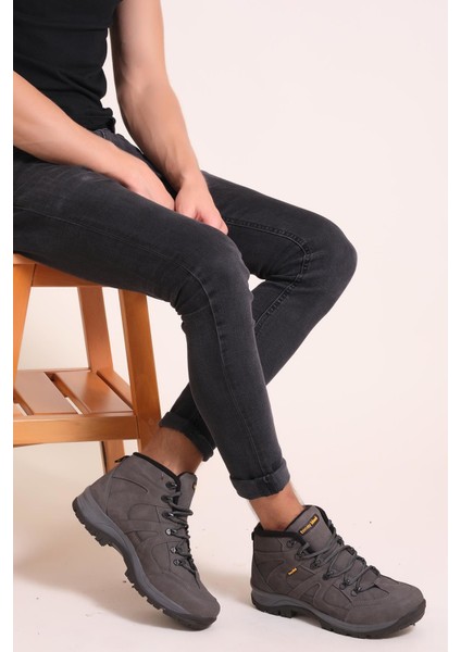 Unisex Füme Süet Trekking Bot – Su Geçirmez, Kaymaz Tabanlı, Dayanıklı Bağcıklı Outdoor Ayakkabı fiyatları