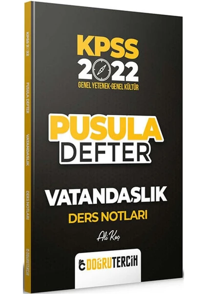 Doğru Tercih Yayınları KPSS 2022 Vatandaşlık Pusula Defter Ders Notları