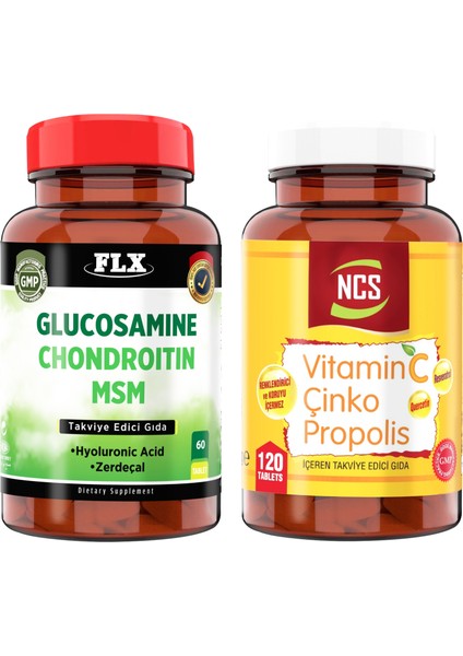 Glucosamine Chondroitin Msm 60 Tablet + Ncs Vitamin C Çinko Propolis 120 Tablet