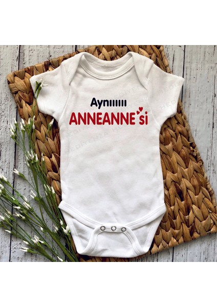 Aynı Anneannesi Baskılı Bebek Body Zıbın