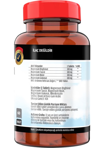Magnesium Elemental Complex 400 Mg 60 Tablet + Ncs Vitamin C Çinko Propolis 60 Tablet